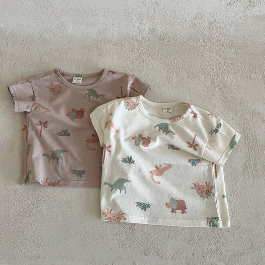 Toddler Lala Dino Short Sleeve Top (1-5y) - 2 Colors - AT NOON STORE