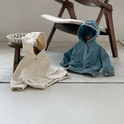 Toddler Long Sleeve Double Pocket Hooded Pullover (2-6y) - Cream - AT NOON STORE