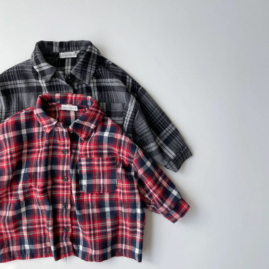 Toddler Long Sleeve Flannel Shirt (1-6y) - 2Colors - AT NOON STORE