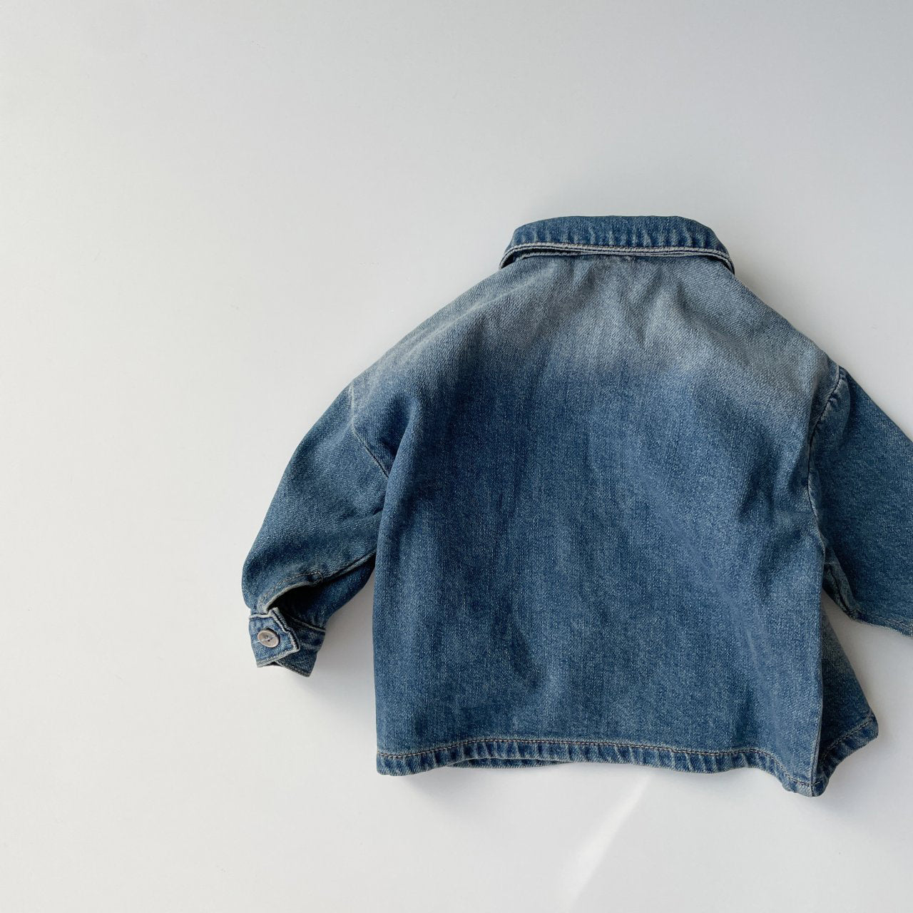 Toddler Long Sleeve Washed Denim Jacket (1-6y) - Blue - AT NOON STORE