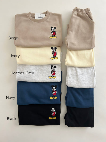 Toddler Mickey Mouse Embroidered Sweatshirt and Jogger Pants Set (15m-8y) - 6 Colors
