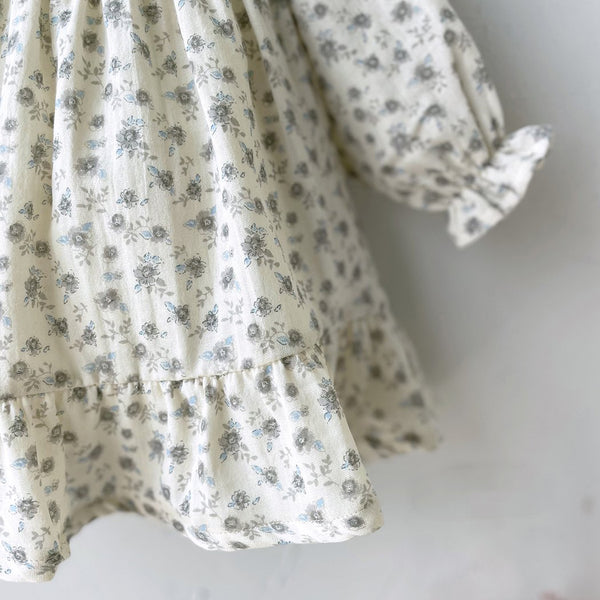 Toddler Milk Smocked Bodice Dress (3m-4y) - Grey Floral