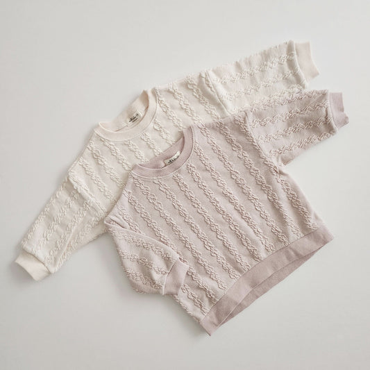 Toddler Milk Textured Knit Sweater (3m-5y)-2 Colors - AT NOON STORE