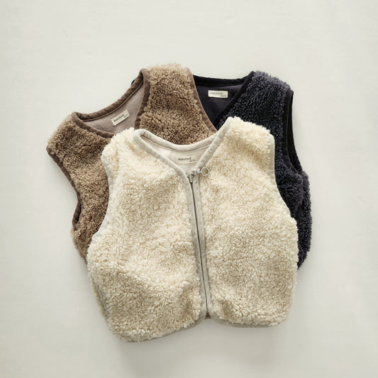 Toddler Nunu Sherpa Zip Vest (1-6y) - 3 Colors - AT NOON STORE