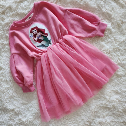 Toddler Puff Sleeve Princess Tulle Dress (15m-7y) - 3 Colors - AT NOON STORE