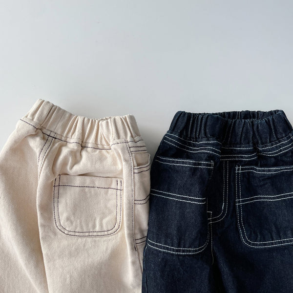 Toddler Stitch Pocket Denim Pants (1-6y) - 2Colors