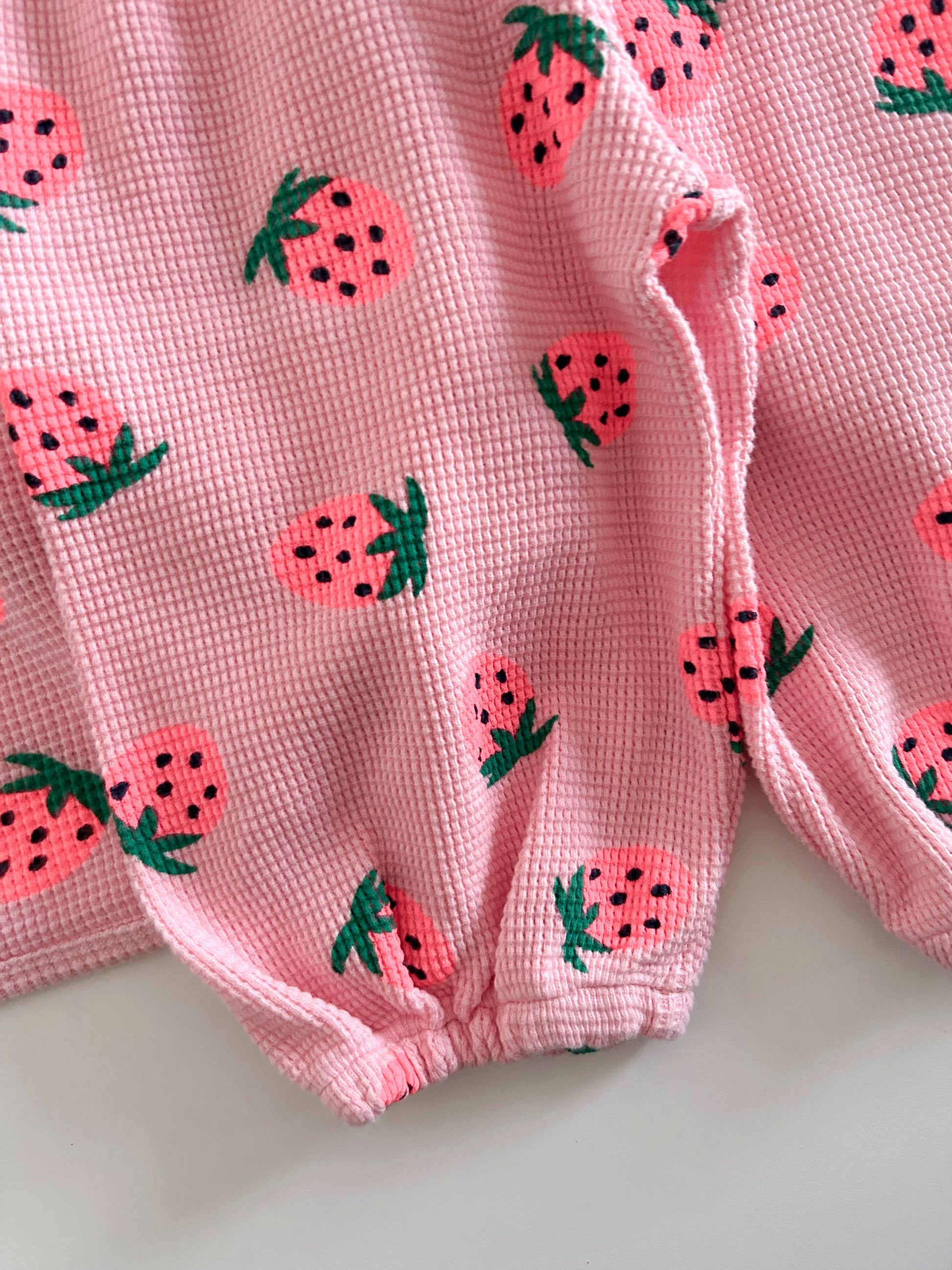 Toddler Strawberry Print Waffle Top and Jogger Pants Set (1-6y) - 3 Colors - AT NOON STORE