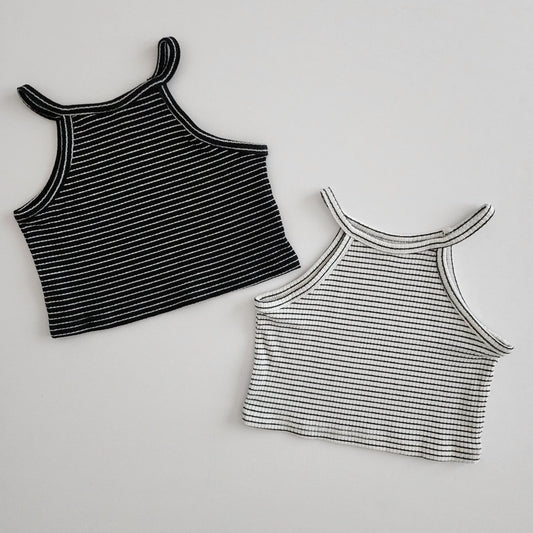 Toddler Stripe Ribbed Sleeveless Crop Top (2-5y) - 2 Colors - AT NOON STORE