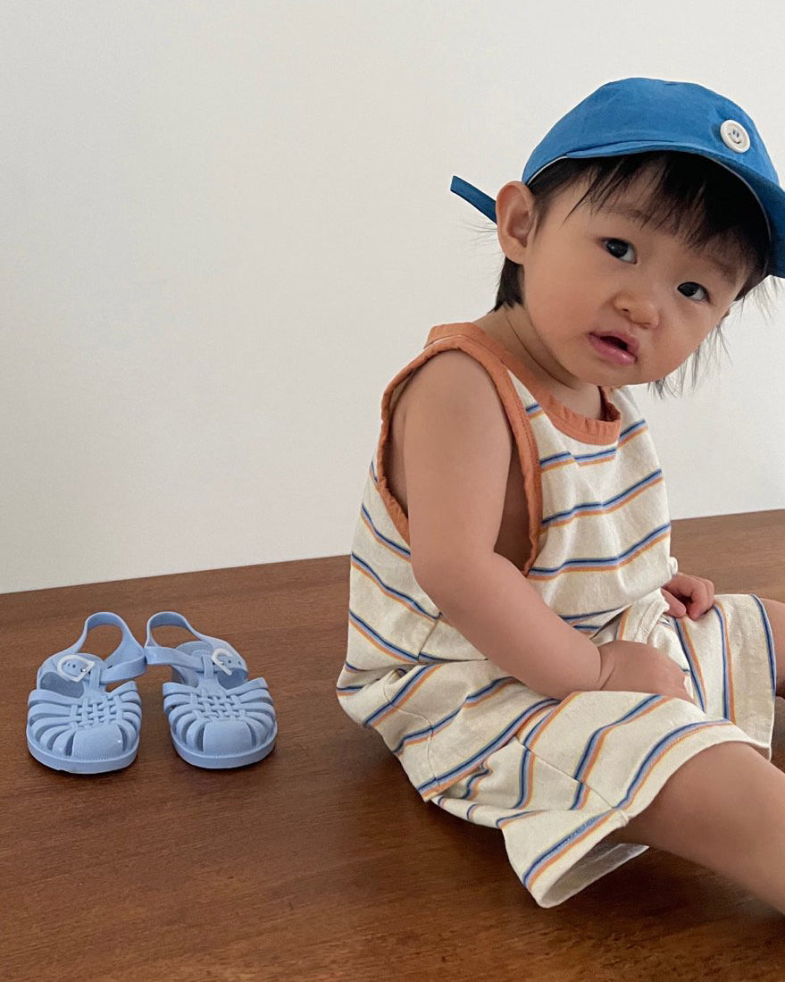 Toddler Stripe Tank Top and Shorts Set (1-5y) - Orange - AT NOON STORE