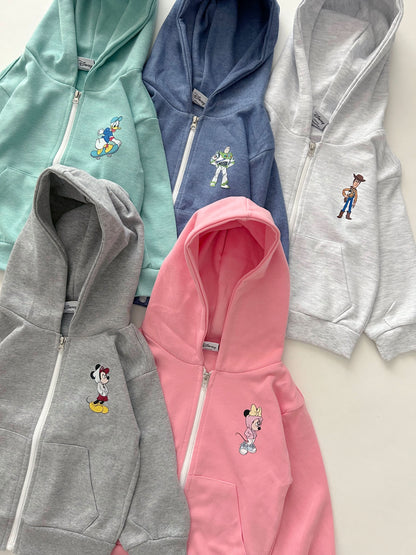Toddler Disney Friends Long Sleeve Zip-Up Hoodie (2-7y) - 5 Colors - AT NOON STORE