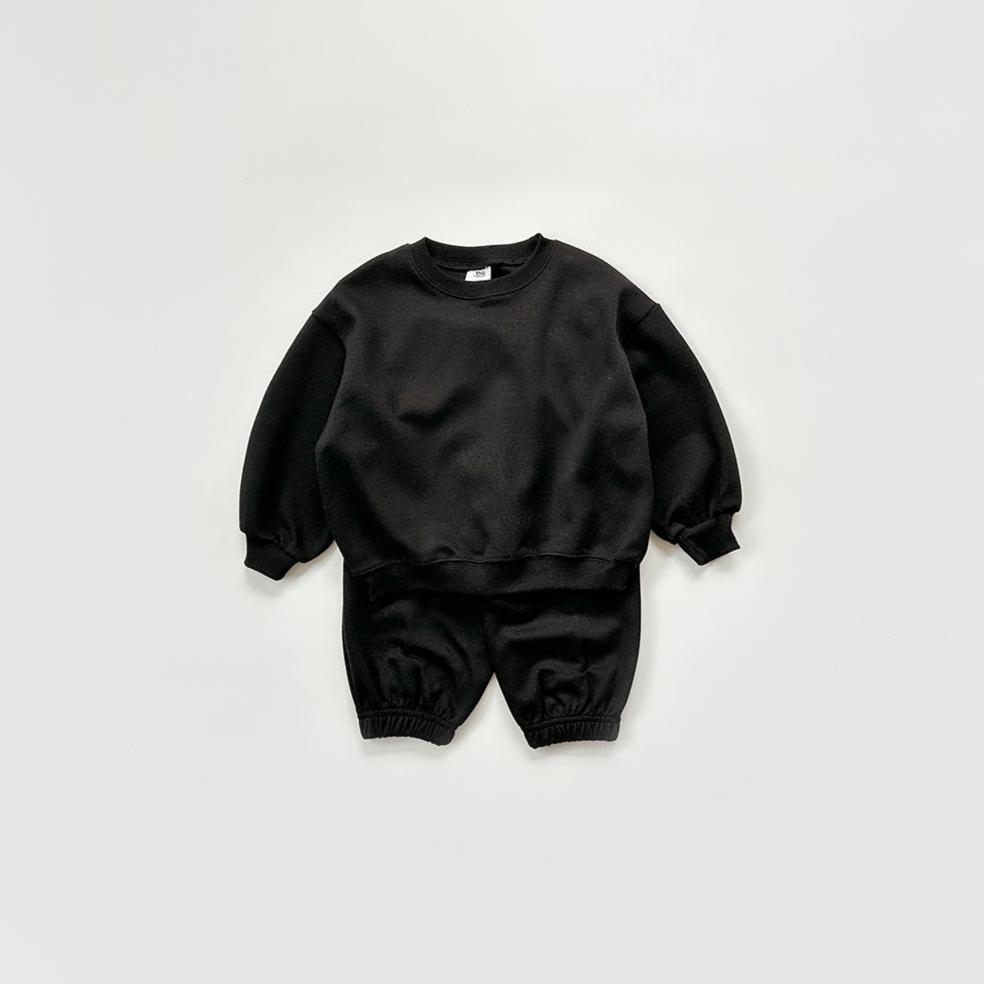 Kids Warm Brushed Fabric Basic Sweatshirt and Jogger Set (2-8y) - 8 Colors - AT NOON STORE