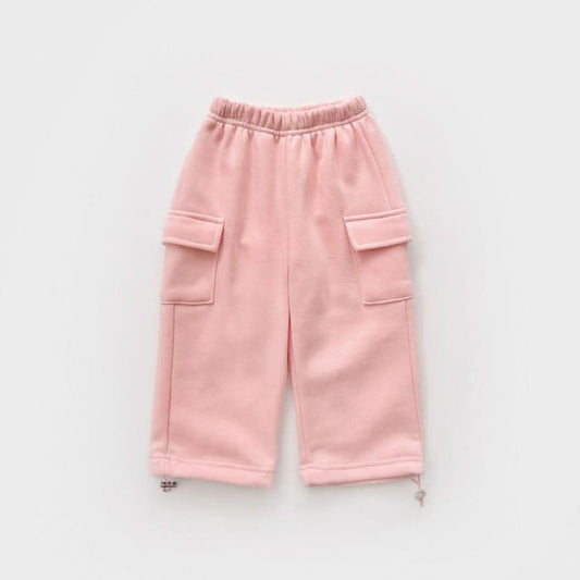 Kids Brushed Warm Fabric Cargo Adjustable Hem Jogger Pants (2-8y) - 3 Colors - AT NOON STORE