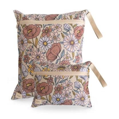Mushie Water Resistant Wet Bag -Retro Flower