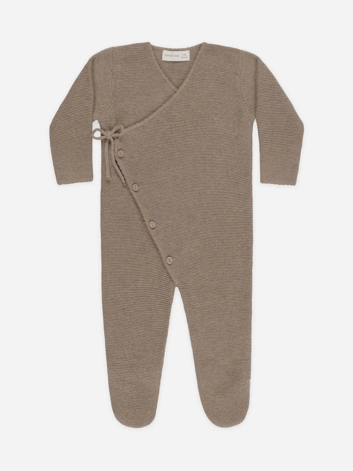 Baby Quincy Mae Wrap Knit Footie Heathered Mocha (3-12m) - Mocha