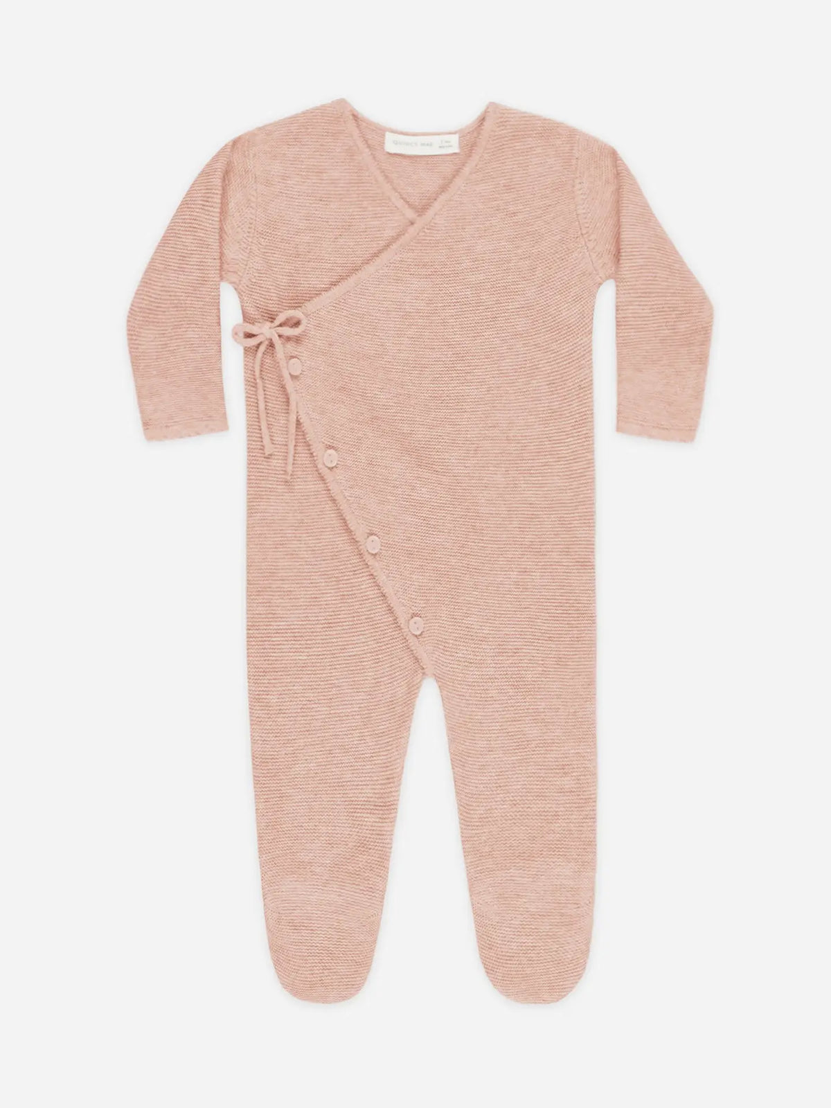 Baby Quincy Mae Wrap Knit Footie Heathered Rose (3-12m) - Rose