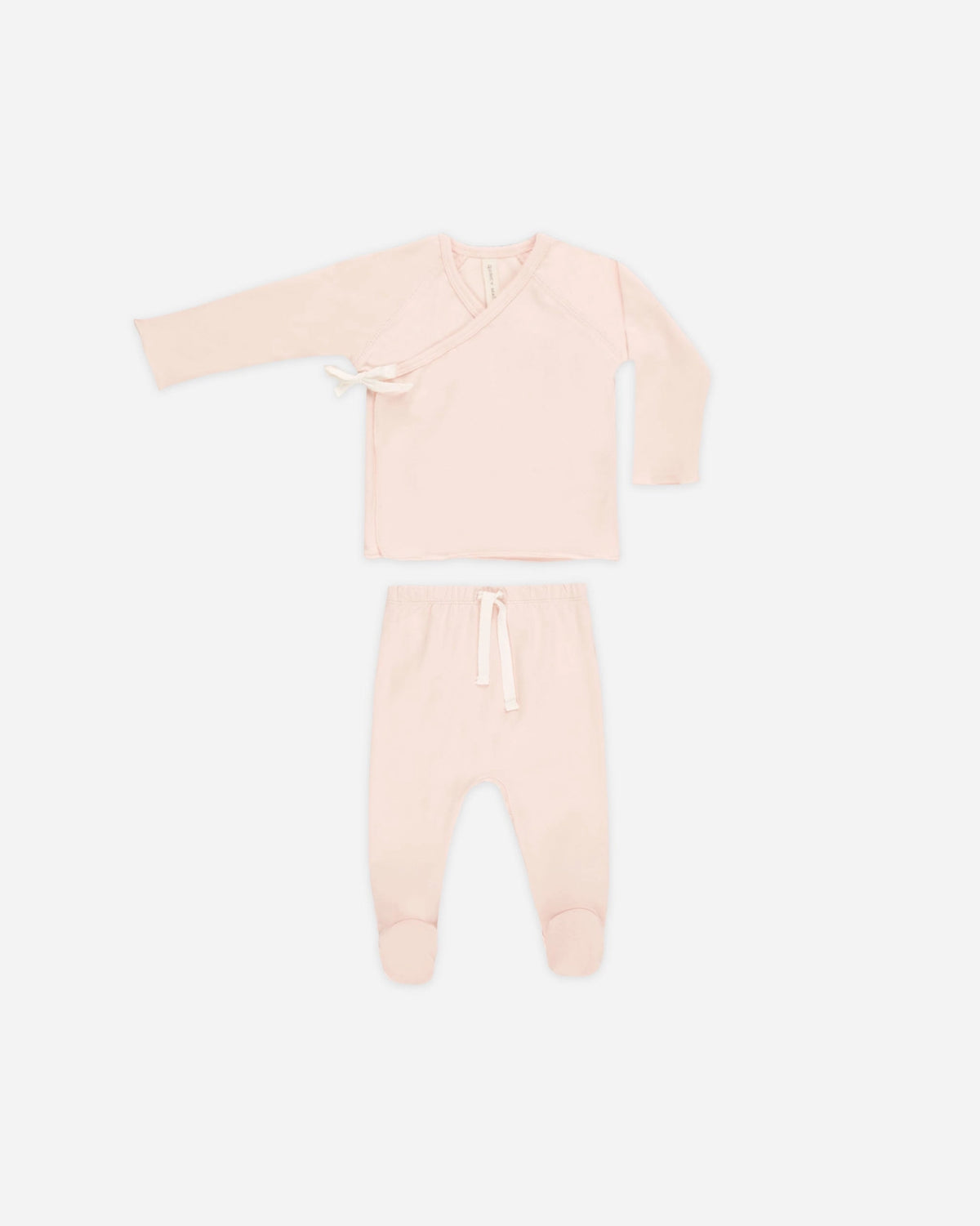 Baby Quincy Mae Wrap Top + Footed Pant Set Petal (NB~6m) - Petal