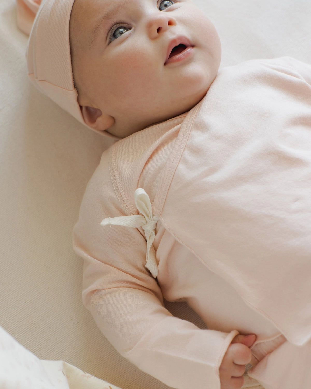 Baby Quincy Mae Wrap Top + Footed Pant Set Petal (NB~6m) - Petal