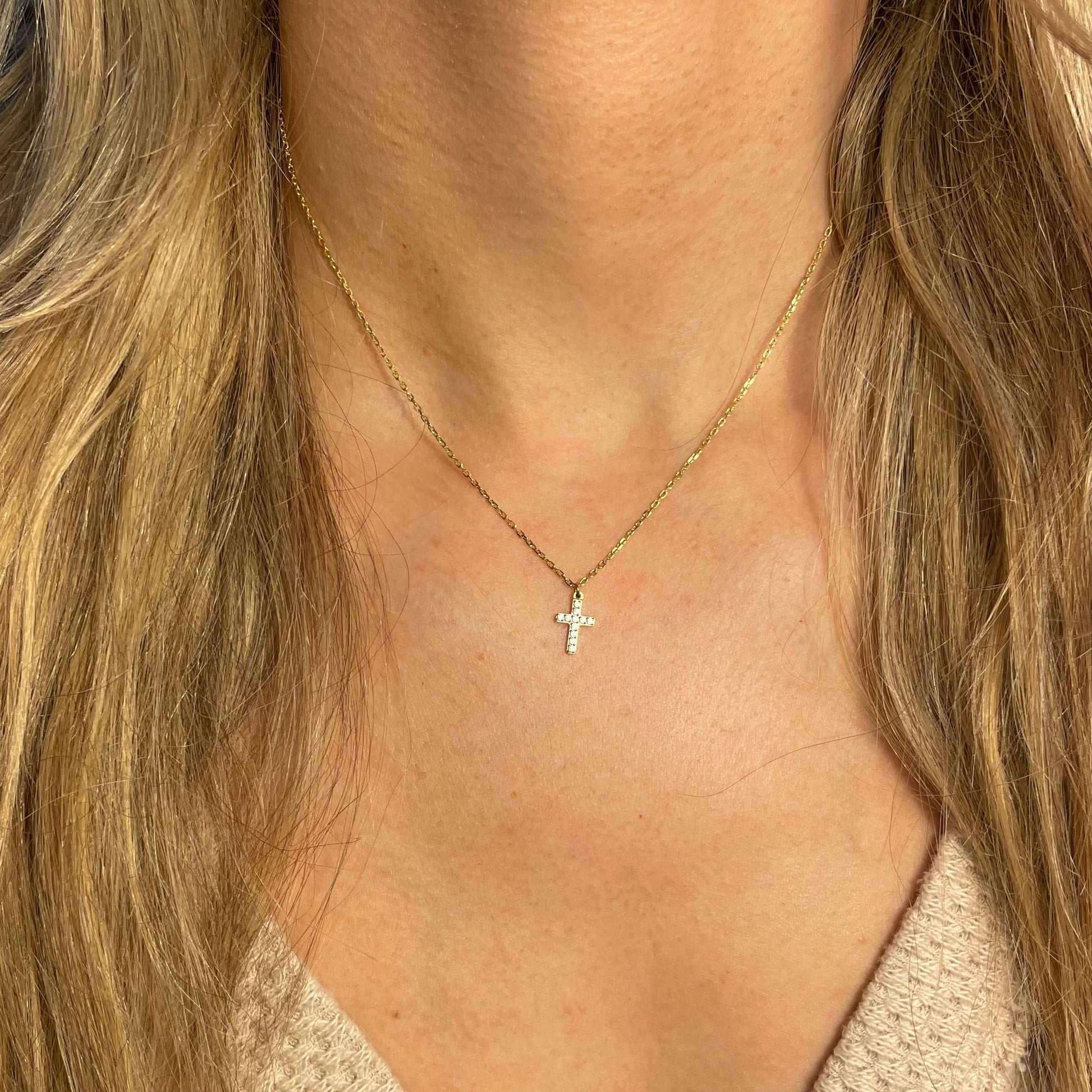 Crystal Cross Necklace- Waterproof - AT NOON STORE