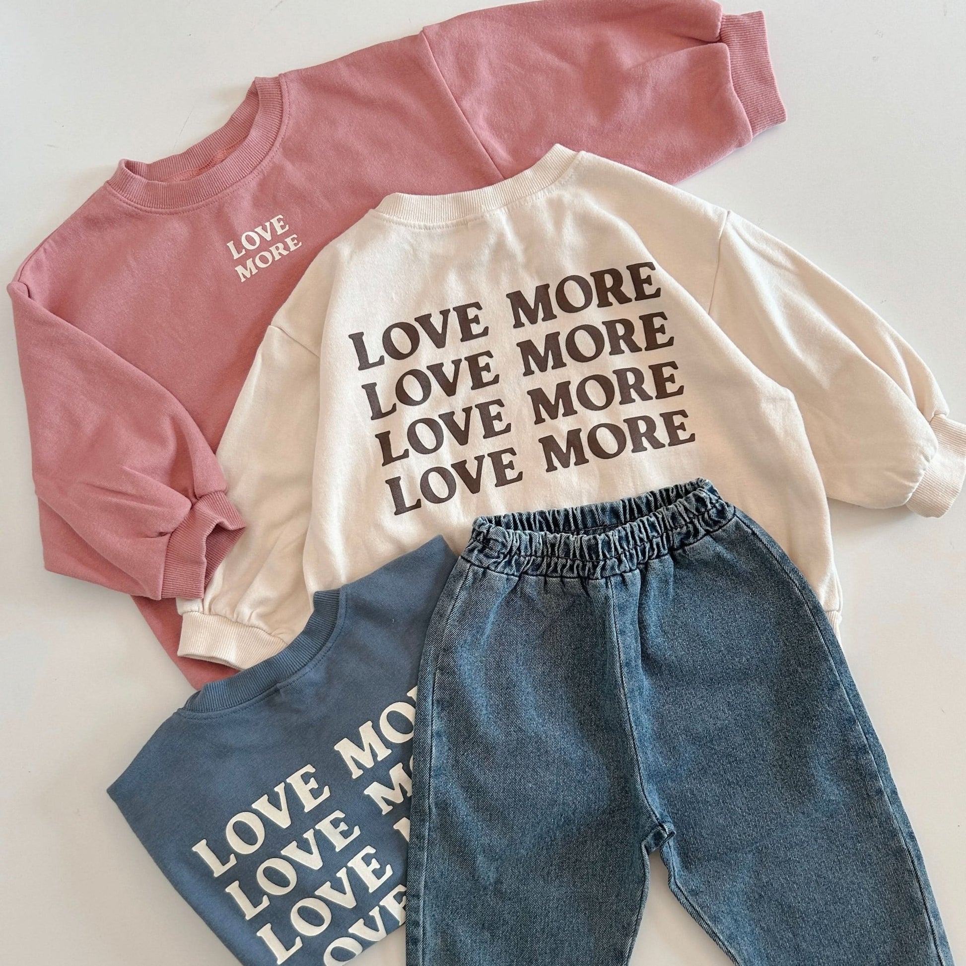Adult Love More Loose Fit Sweatshirt - 3 Colors kids outfit