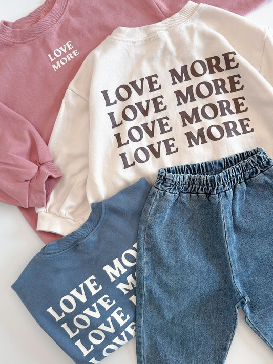 Adult Love More Loose Fit Sweatshirt - 3 Colors kids outfit
