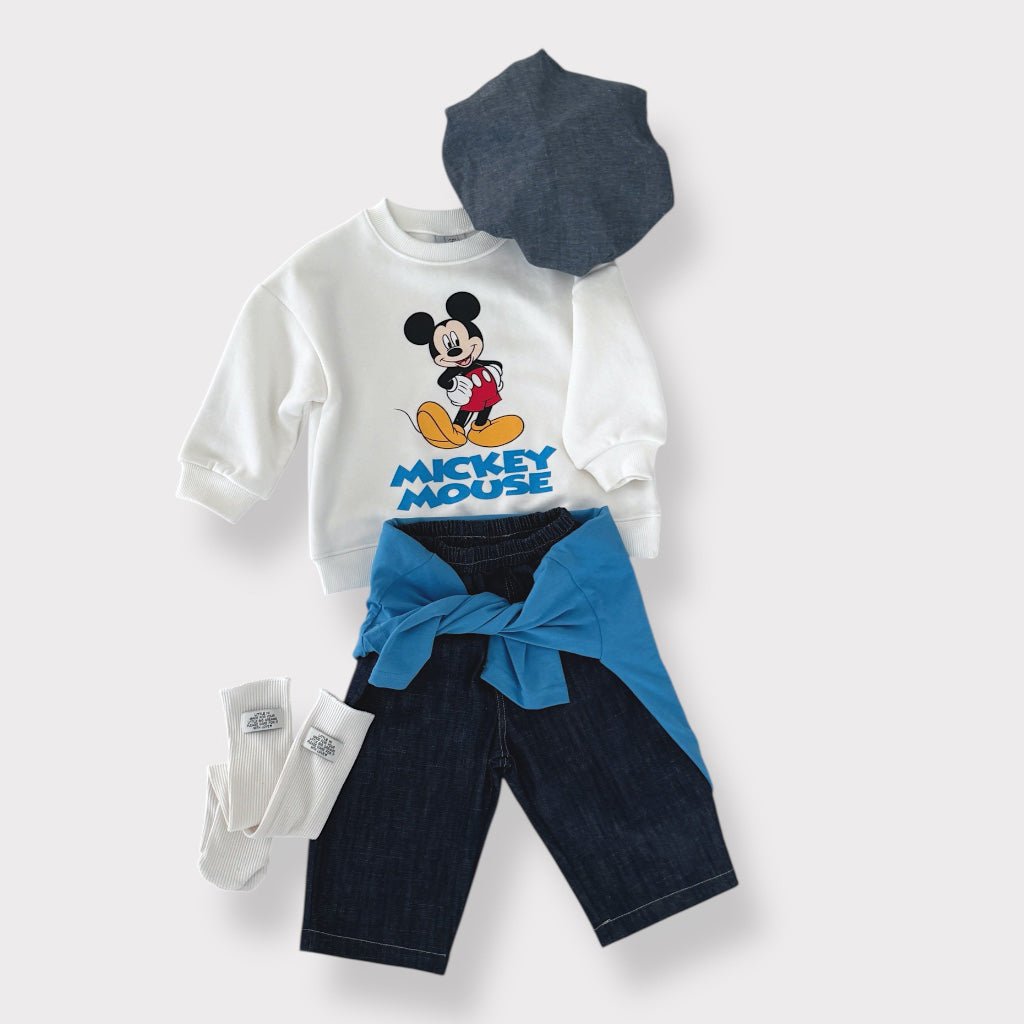 Adult Toddler SP26 Mickey Classic Long Sleeve Sweatshirt (1 - 7y, Adult) - 2 Colors - AT NOON STORE