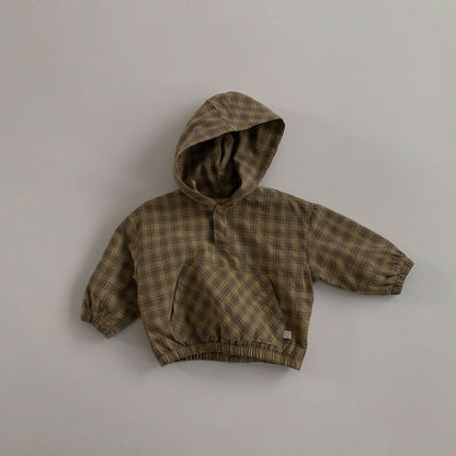 Baby S25 Plaid Hooded Pullover (10m-4y) - 2 Colors - AT NOON STORE