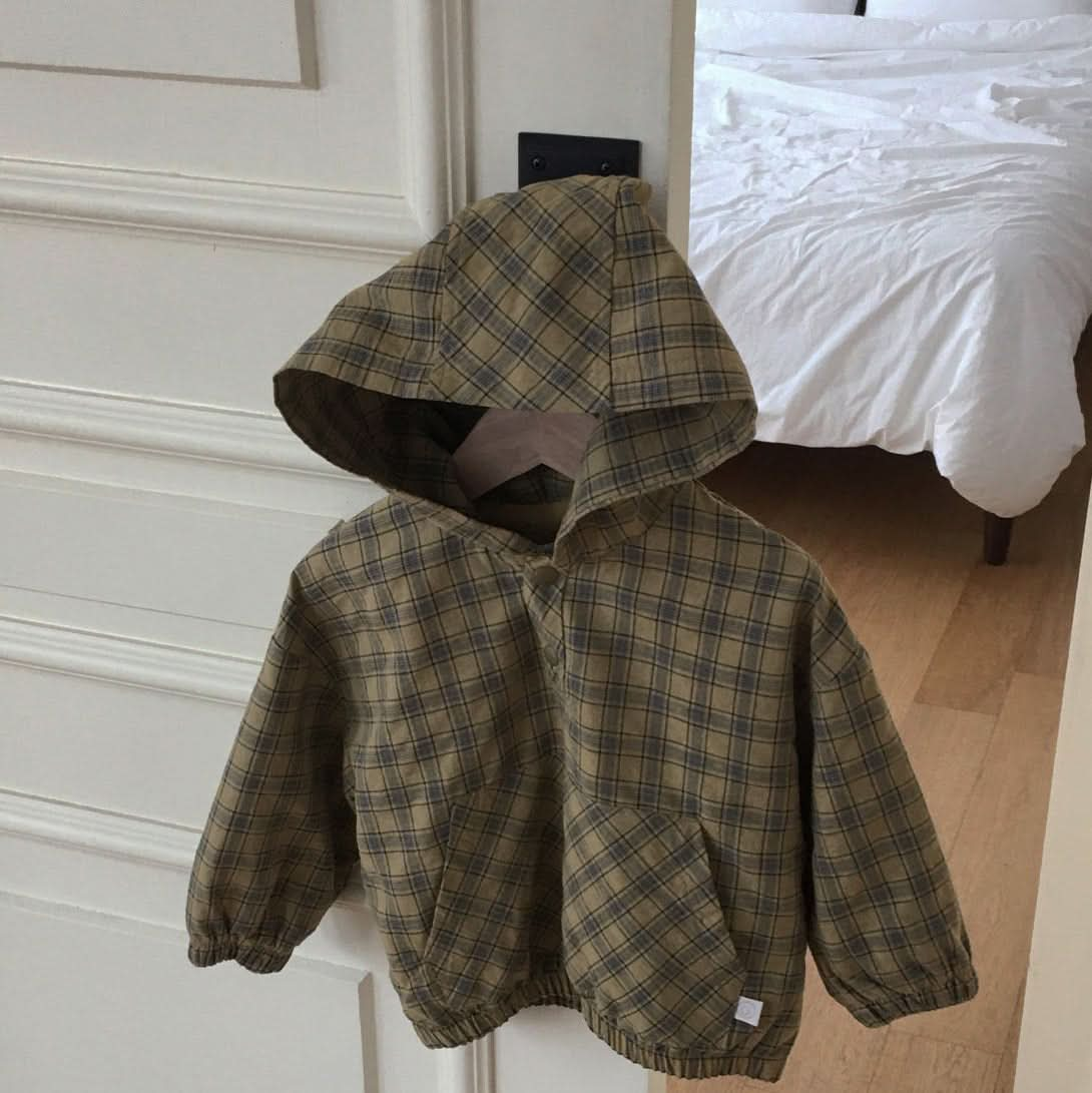 Baby S25 Plaid Hooded Pullover (10m-4y) - 2 Colors - AT NOON STORE