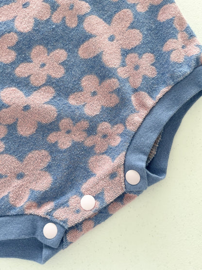 At Noon Baby Terry Cloth Floral T-shirt Romper (3 - 18m) - Pink Floral kids outfit