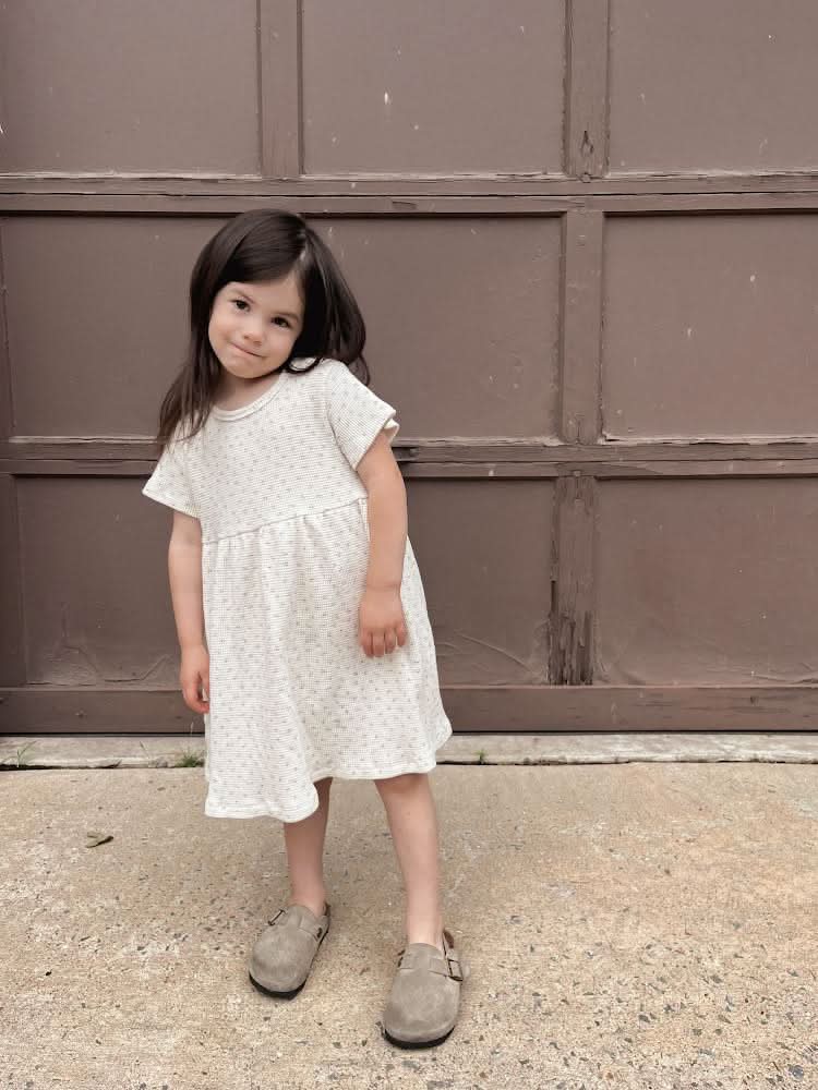[At Noon Exclusive] Kids Cozy Waffle Dress (1 - 6y) - Floral kids outfit