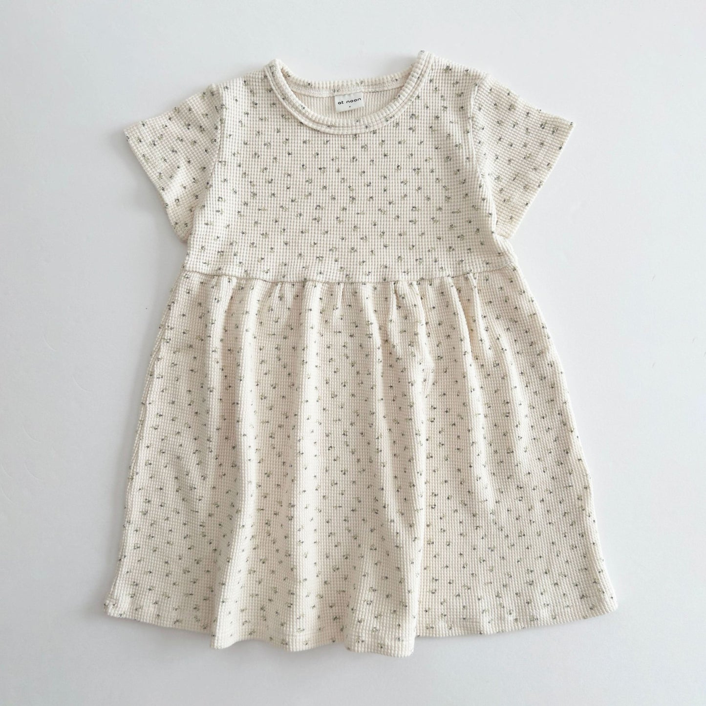 [At Noon Exclusive] Kids Cozy Waffle Dress (1 - 6y) - Floral kids outfit