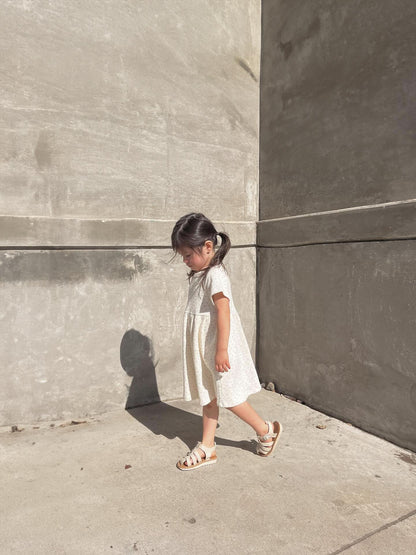 [At Noon Exclusive] Kids Cozy Waffle Dress (1 - 6y) - Floral kids outfit