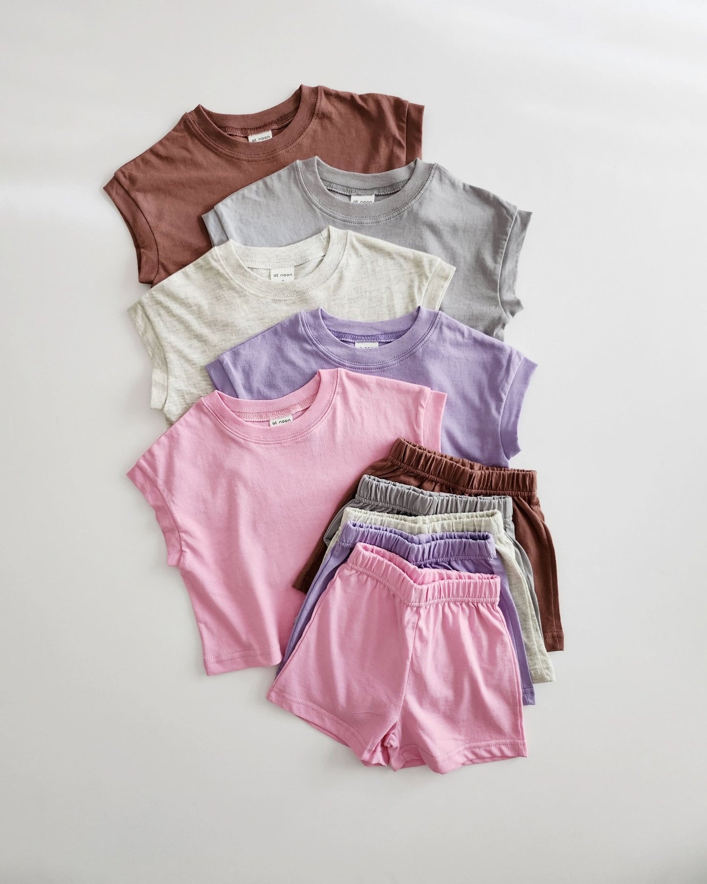 [At Noon Exclusive] Kids Muscle T-Shirt and Shorts Set(3m - 5y) - Pink kids outfit