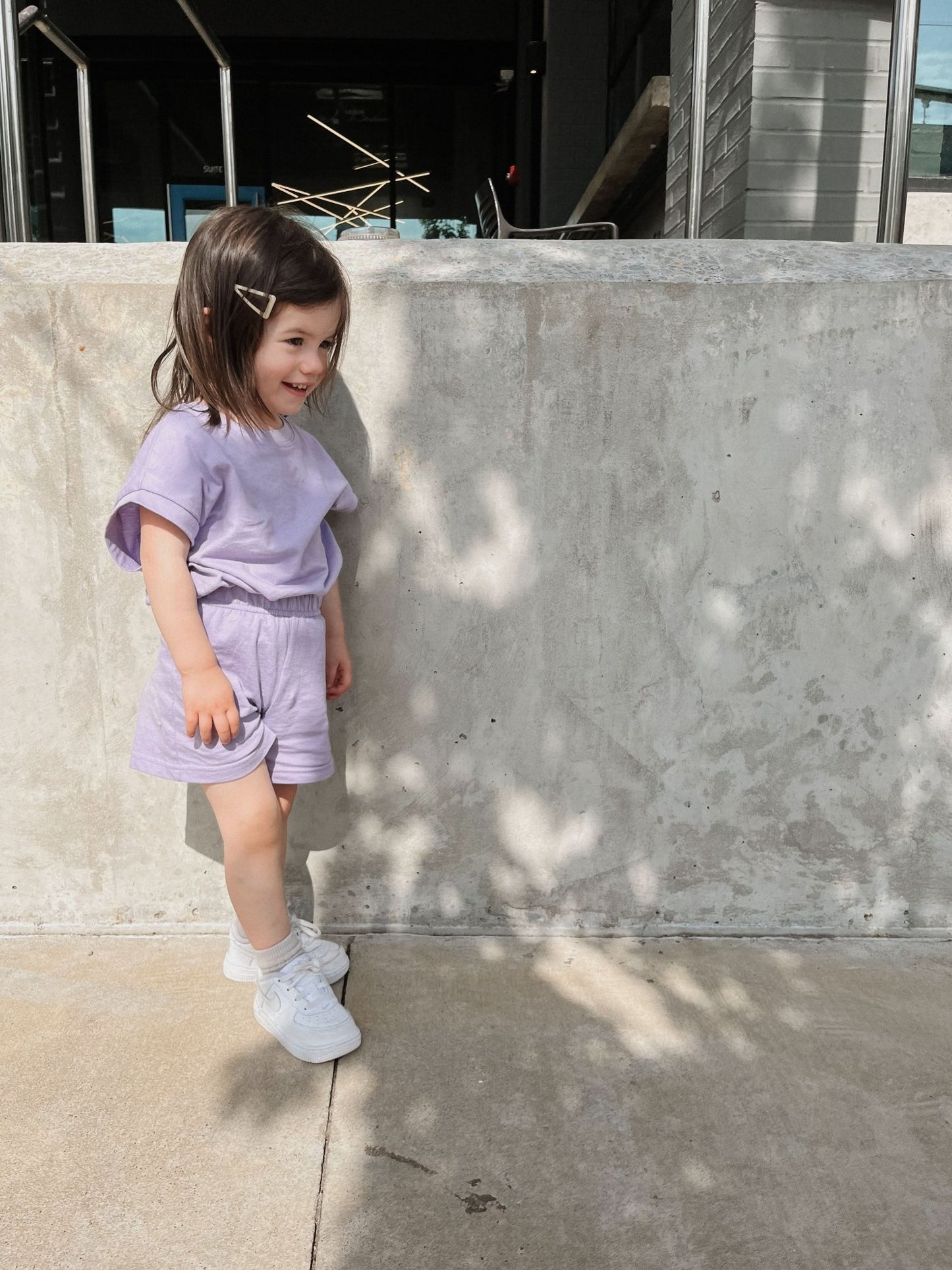 [At Noon Exclusive] Kids Muscle T-Shirt and Shorts Set(3m - 5y) - Purple kids outfit
