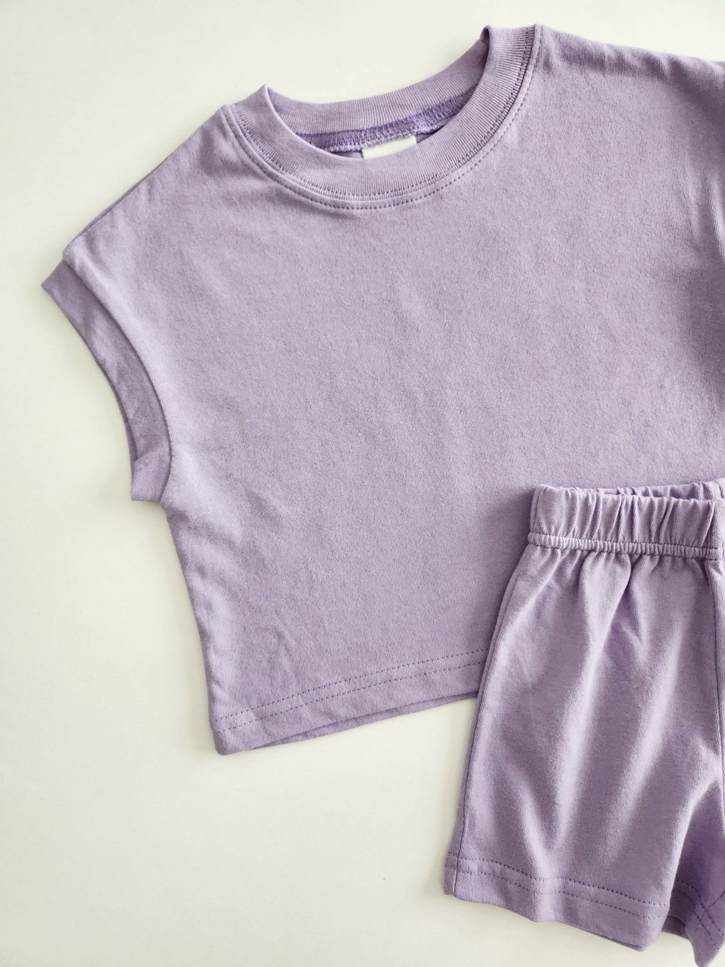 [At Noon Exclusive] Kids Muscle T-Shirt and Shorts Set(3m - 5y) - Purple kids outfit