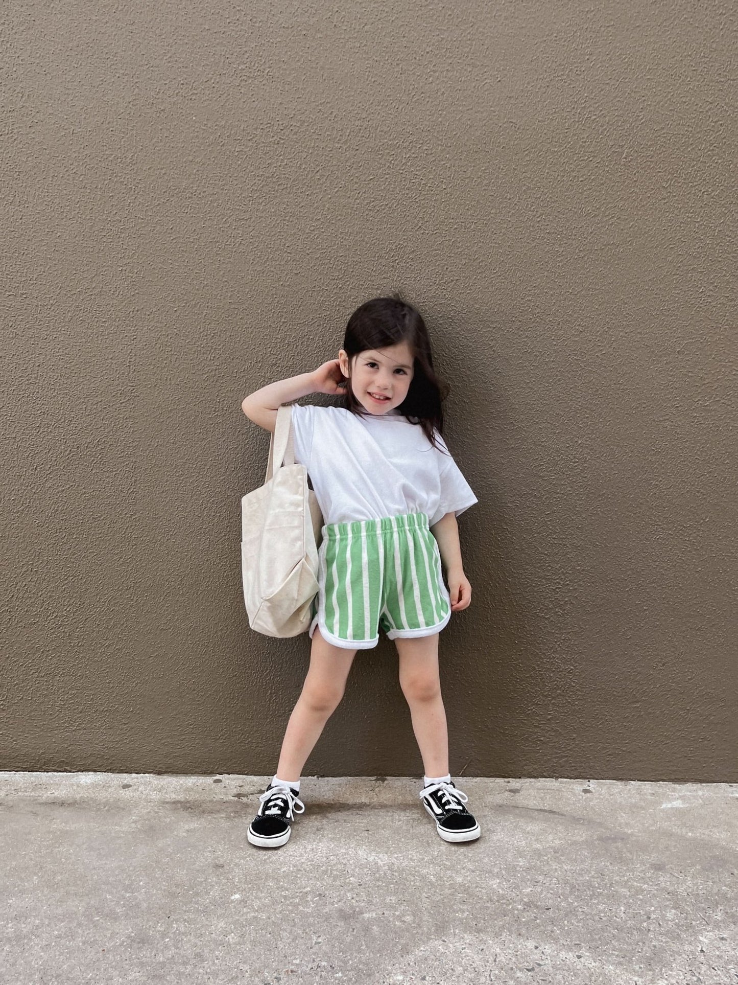 [At Noon Exclusive] Kids Terry Cloth Stripe Shorts (8m - 7y) - 2 Colors kids outfit