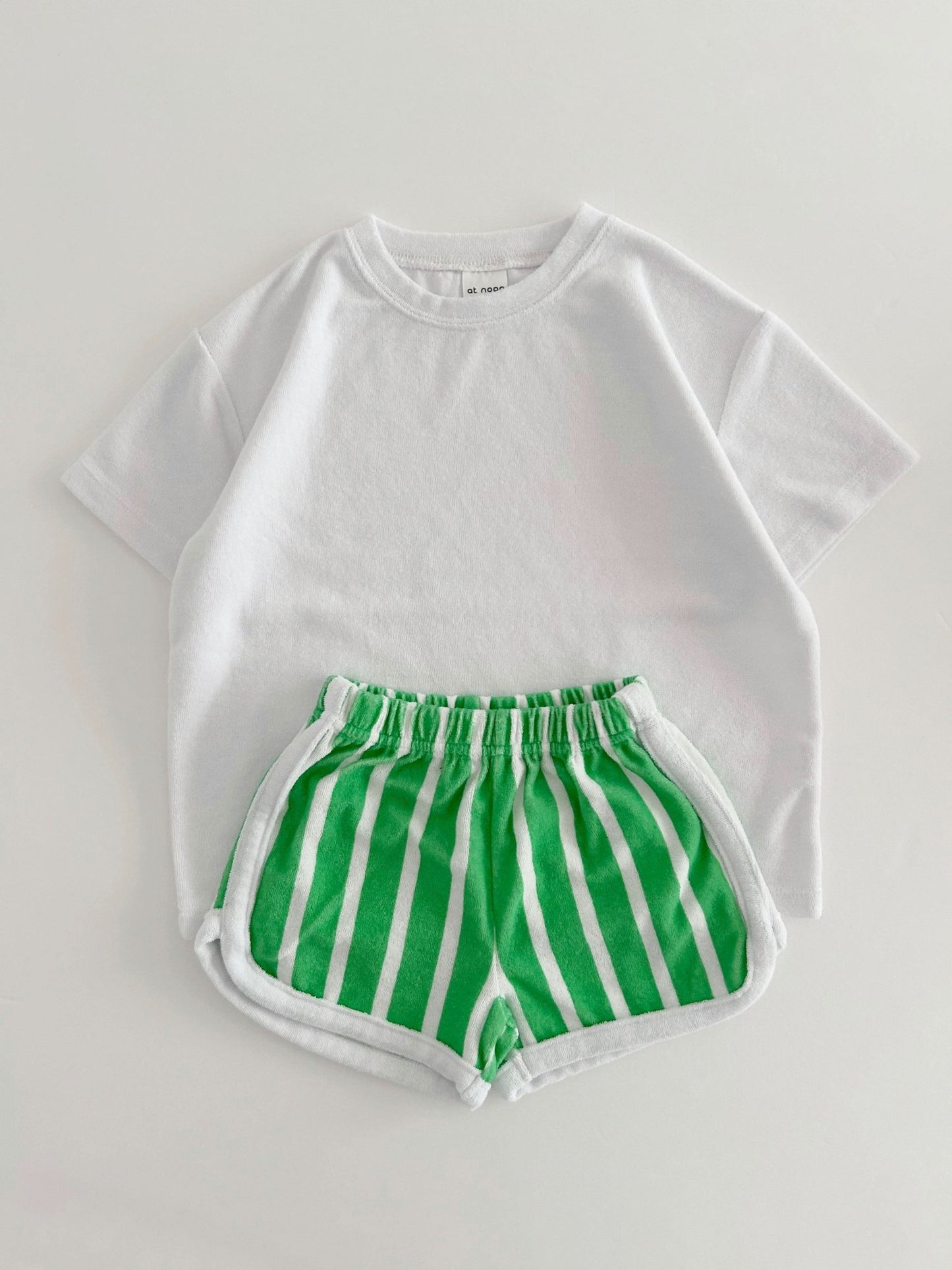 [At Noon Exclusive] Kids Terry Cloth Stripe Shorts (8m - 7y) - 2 Colors kids outfit