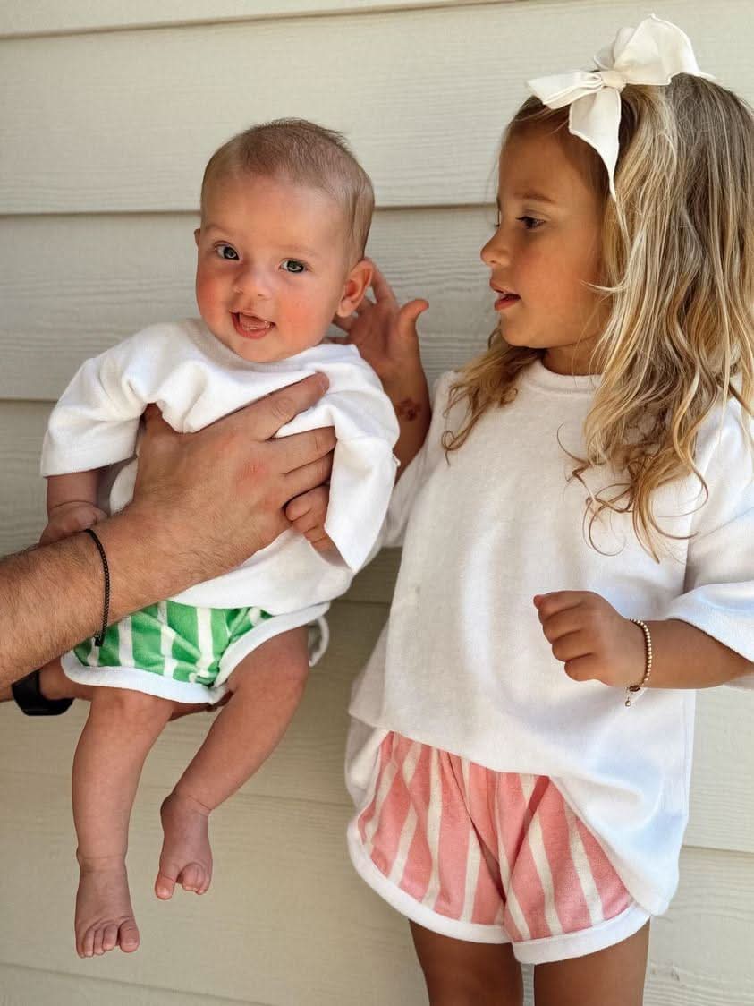 [At Noon Exclusive] Kids Terry Cloth Stripe Shorts (8m - 7y) - 2 Colors kids outfit