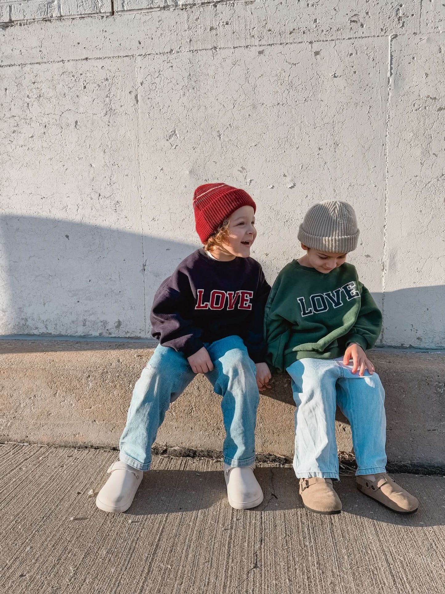 [At Noon Exclusive]] Mom Corduroy Embroidery LOVE Sweatshirt (One Size) - 2 Colors kids outfit