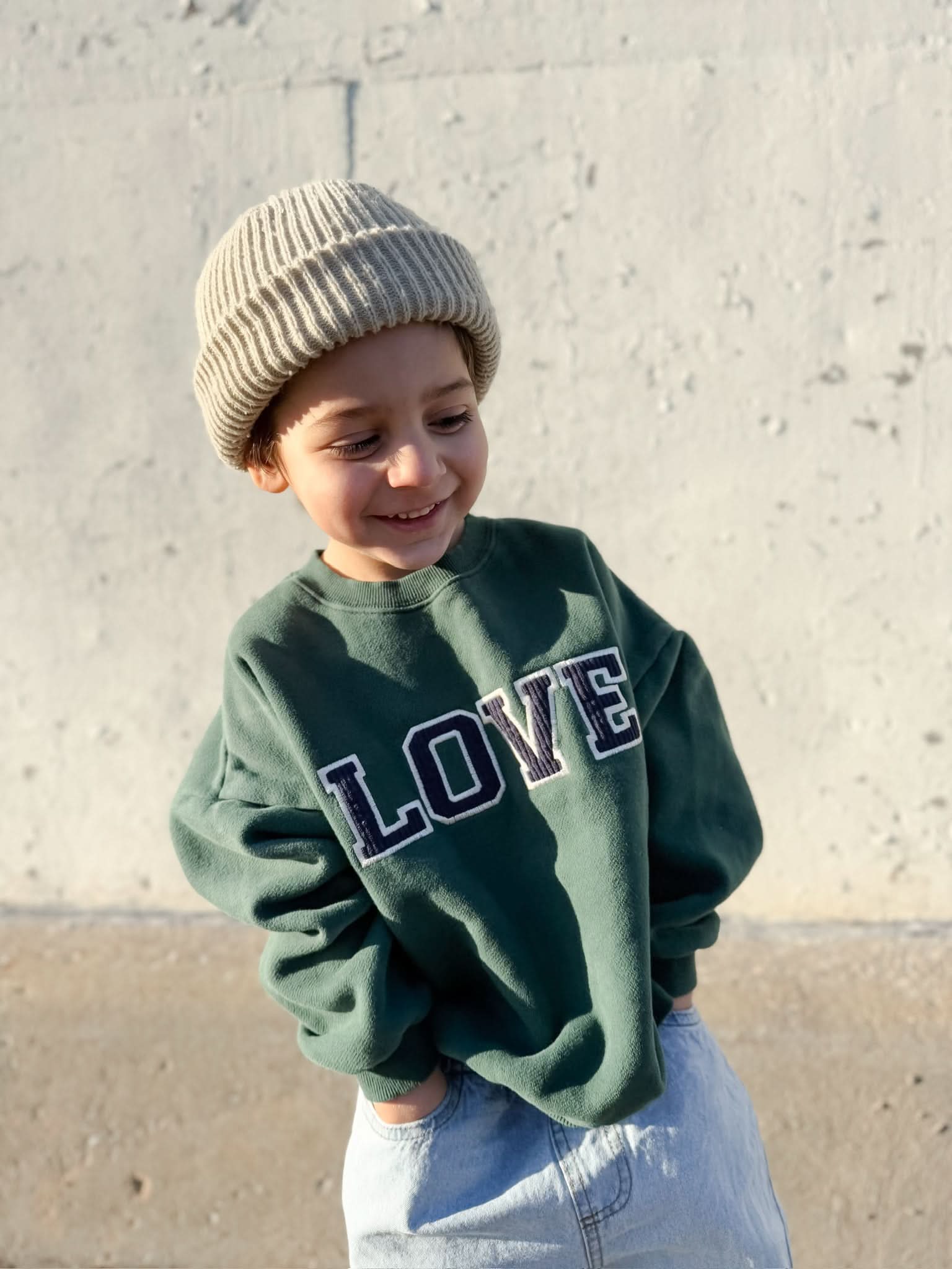 [At Noon Exclusive] Toddler Corduroy Embroidery LOVE Sweatshirt (1 - 7y) - 2 Colors kids outfit