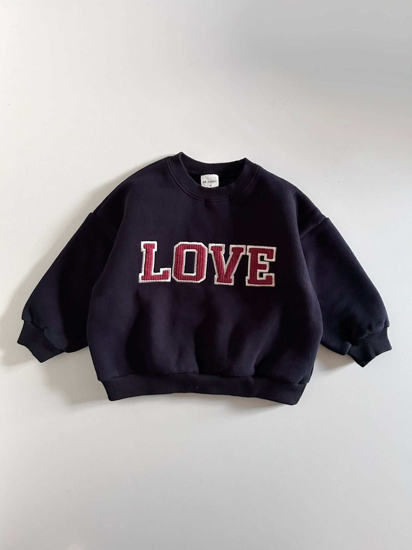 [At Noon Exclusive] Toddler Corduroy Embroidery LOVE Sweatshirt (1 - 7y) - 2 Colors kids outfit