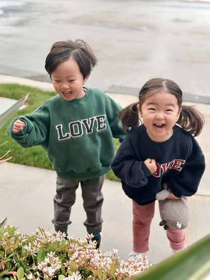 [At Noon Exclusive] Toddler Corduroy Embroidery LOVE Sweatshirt (1 - 7y) - 2 Colors kids outfit
