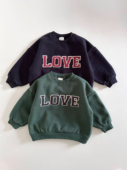 [At Noon Exclusive] Toddler Corduroy Embroidery LOVE Sweatshirt (1 - 7y) - 2 Colors kids outfit