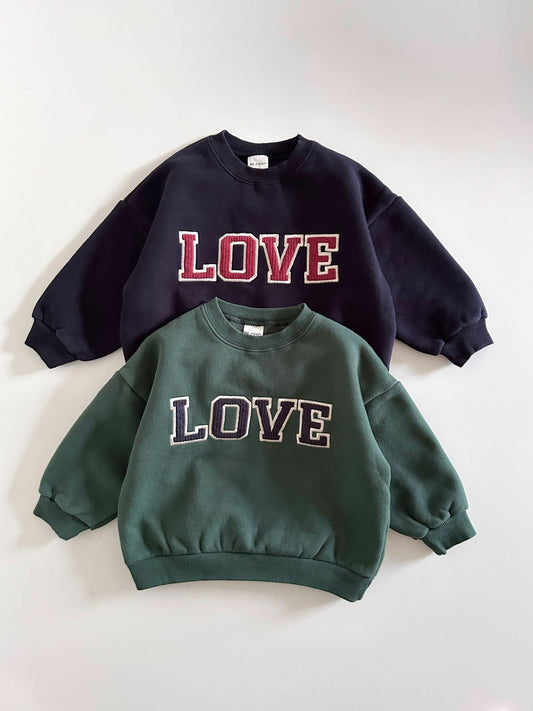 [At Noon Exclusive] Toddler Corduroy Embroidery LOVE Sweatshirt (1 - 7y) - 2 Colors kids outfit