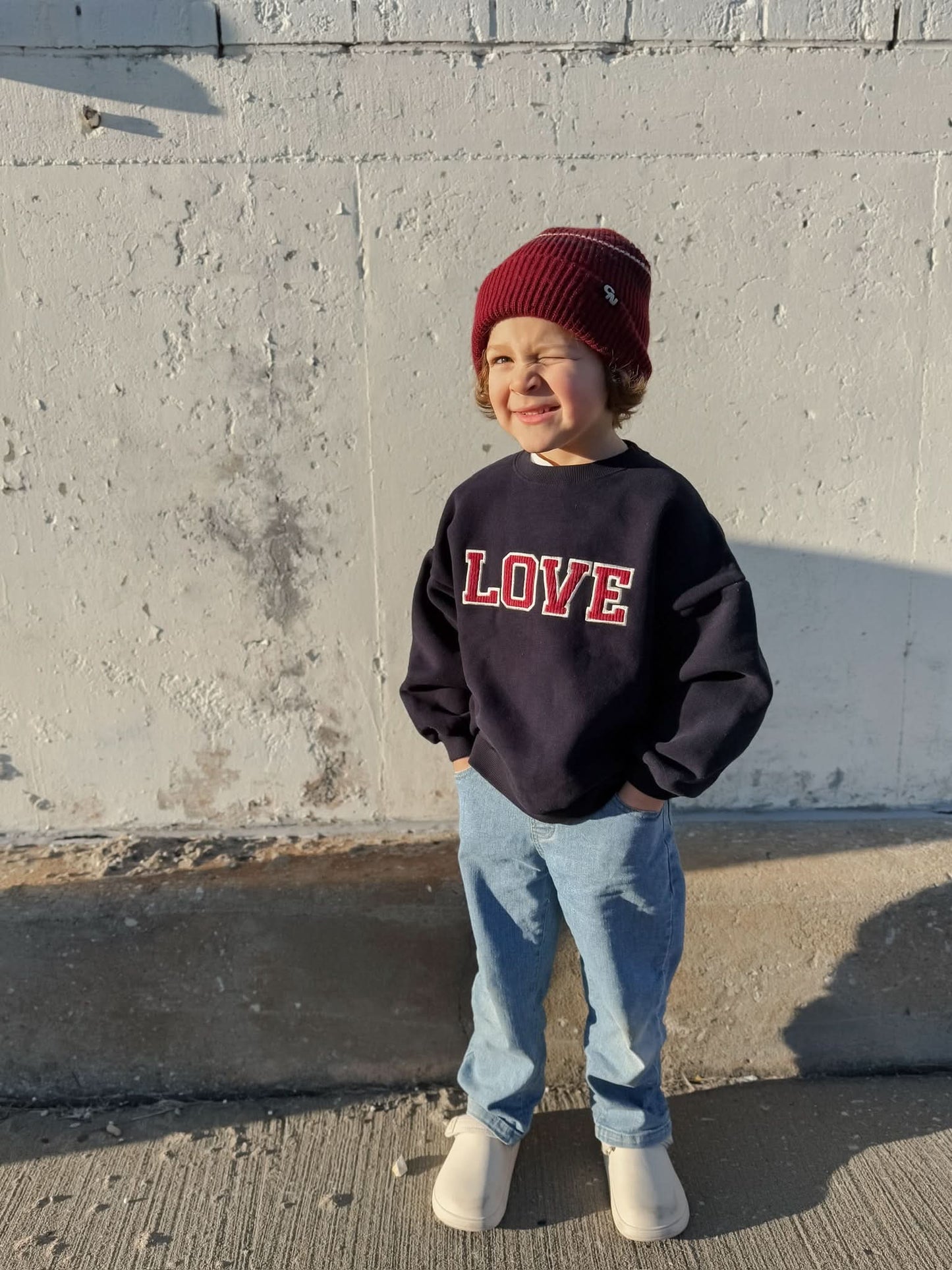 [At Noon Exclusive] Toddler Corduroy Embroidery LOVE Sweatshirt (1 - 7y) - 2 Colors kids outfit