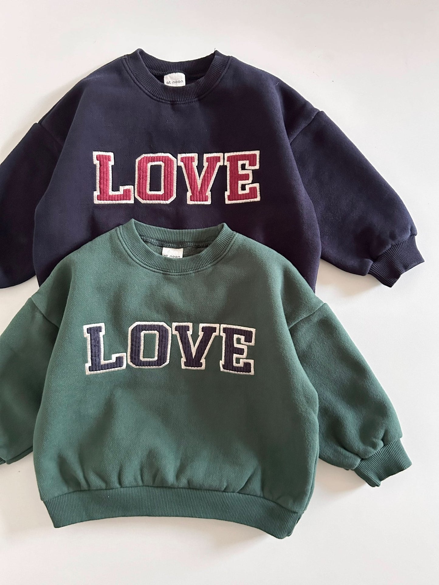 [At Noon Exclusive] Toddler Corduroy Embroidery LOVE Sweatshirt (1 - 7y) - 2 Colors kids outfit