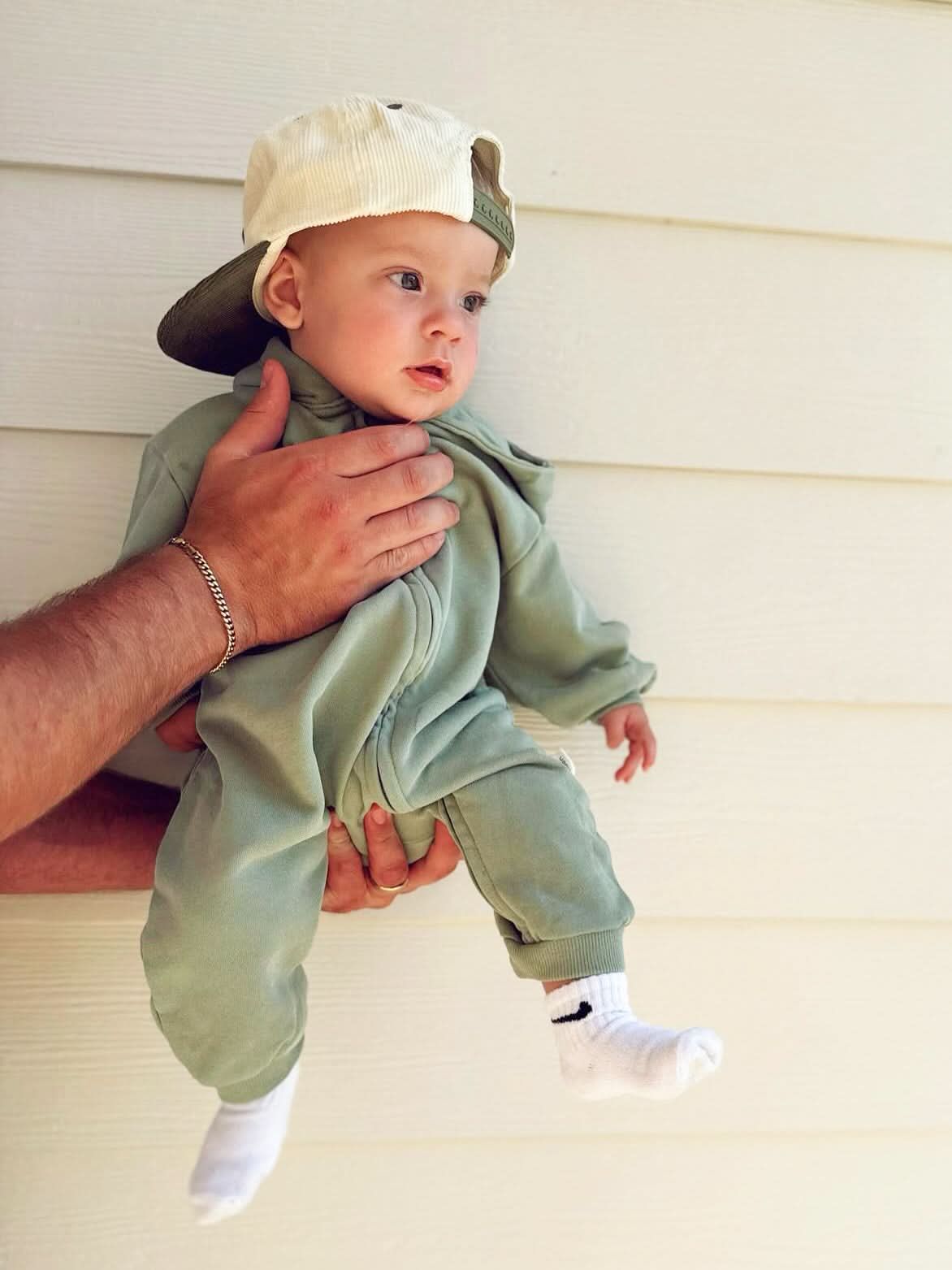[At Noon Original Design] Baby Pigment Dyed Zip - Up Hoodie Jumpsuit (3m - 3y) - Lilac kids outfit
