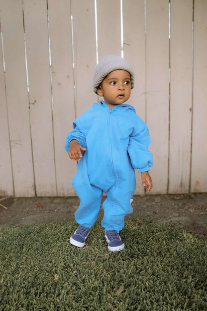 [At Noon Original Design] Baby Pigment Dyed Zip - Up Hoodie Jumpsuit (3m - 3y) - Lilac kids outfit