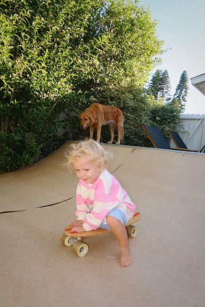 [At Noon Original Design] Kids Bold Stripe Sweatshirt (6m-8y) - Pink kids outfit