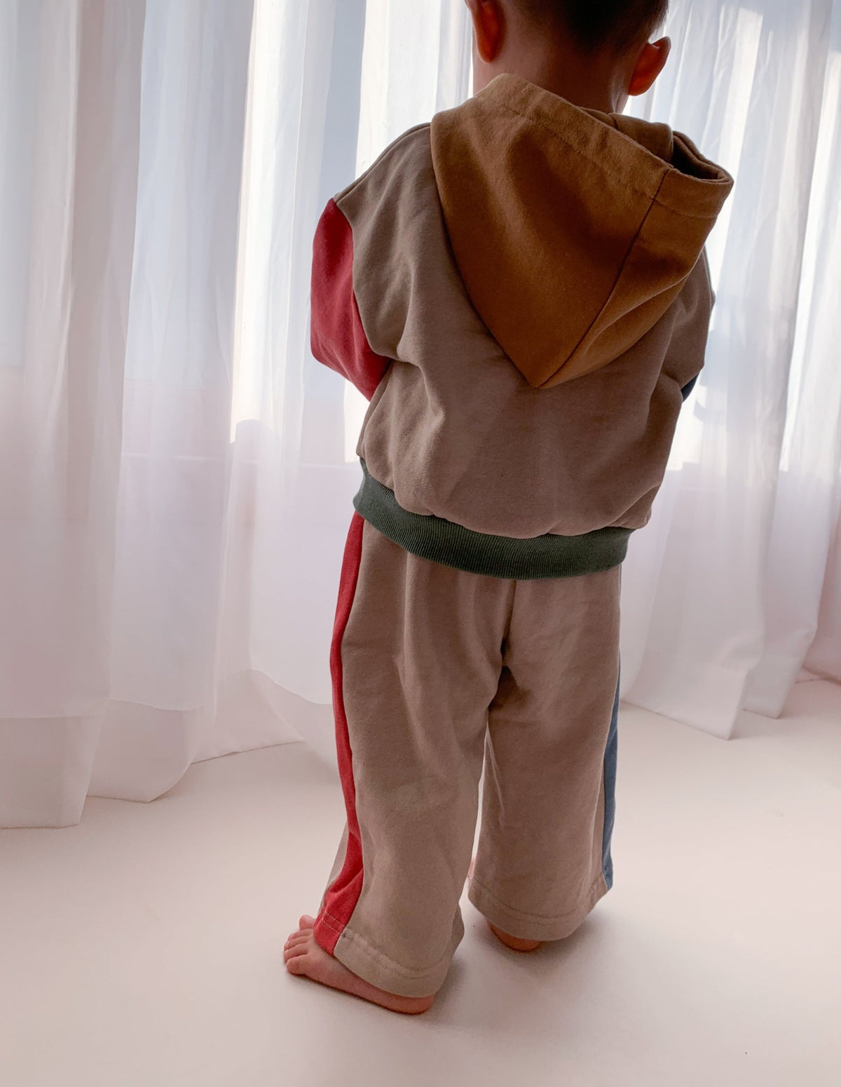 [At Noon Original Design] Kids ColorBlock Wide Leg Pants Sets (6m-7y) - Beige kids outfit