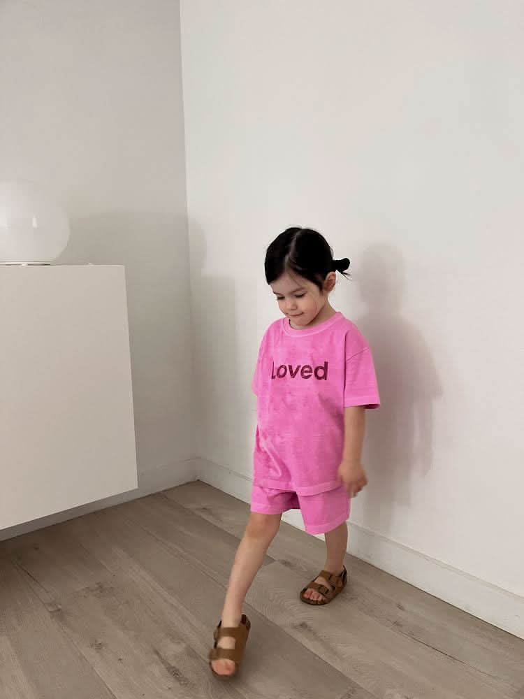 [At Noon Original Design] Kids Loved Garment - Dyed T-Shirt and Shorts Set (6m - 7y) - 4 Colors kids outfit